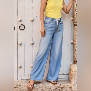 LOFT Tall High Rise Palazzo Jeans in Light Wash